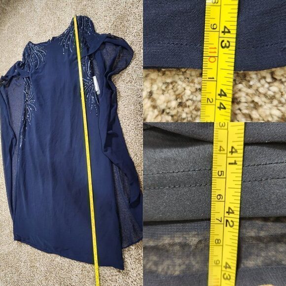 Adrianna Papell - AP1E205401 Beaded Bateau Neck Illusion Chiffon Dress Size 8 - Picture 14 of 16